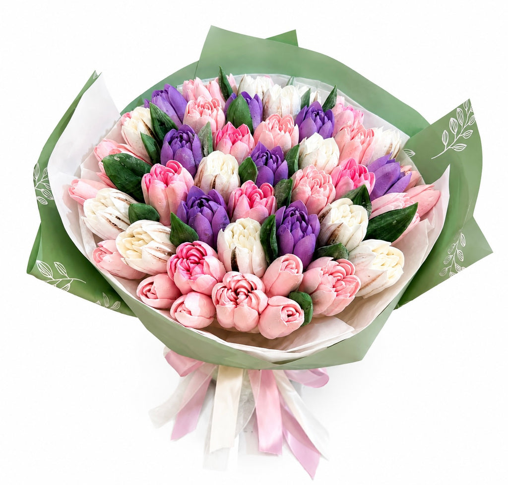 Buchet „Pastel Tulips” din bezea