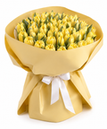 Buchet premium cu lalele comestibile galbene din bezea