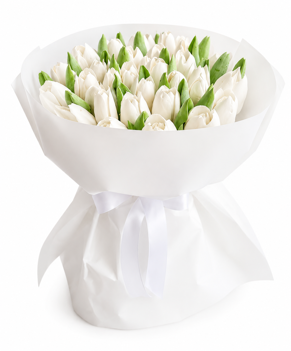 Buchet alb cu lalele comestibile din bezea