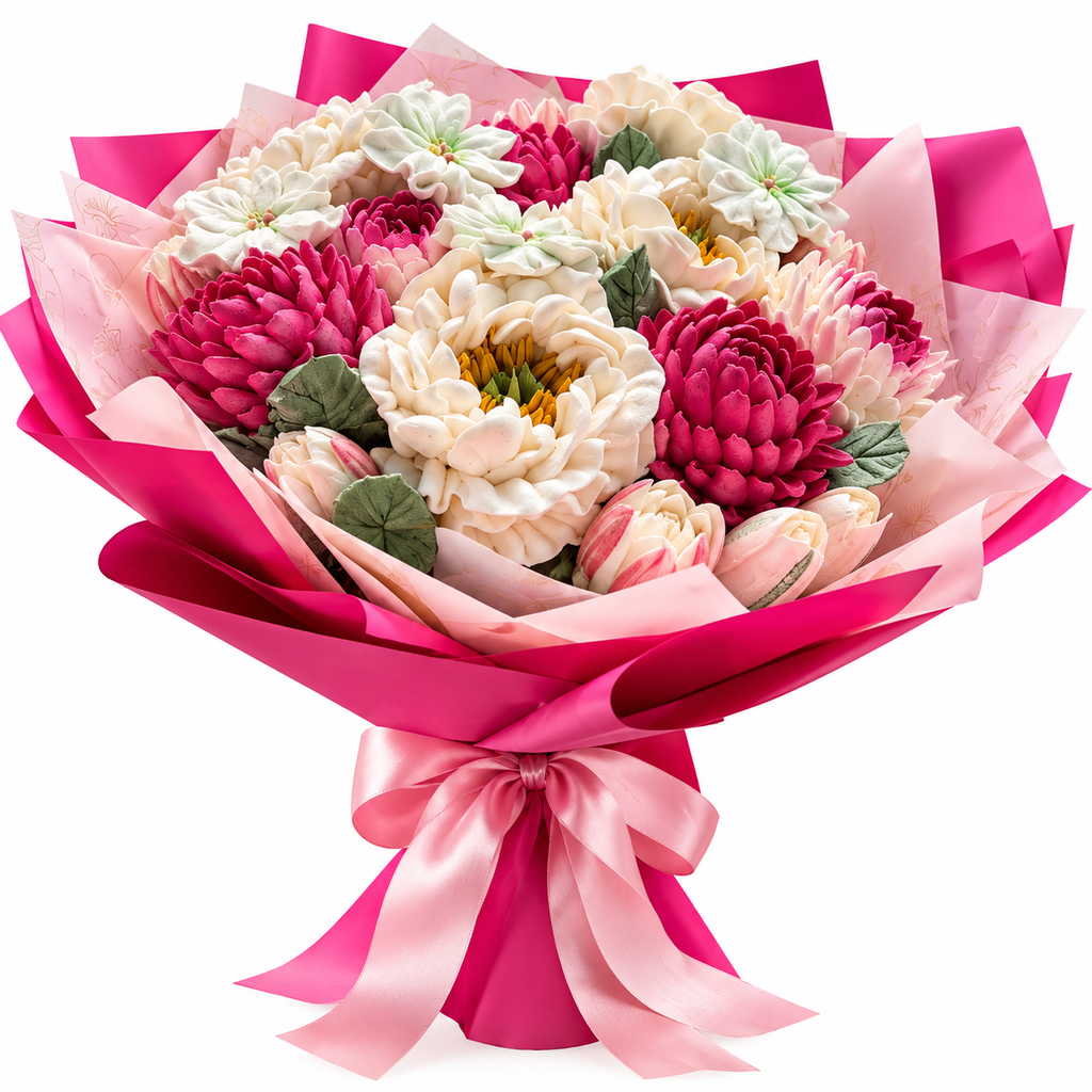 Buchet „Pink Garden” din bezea