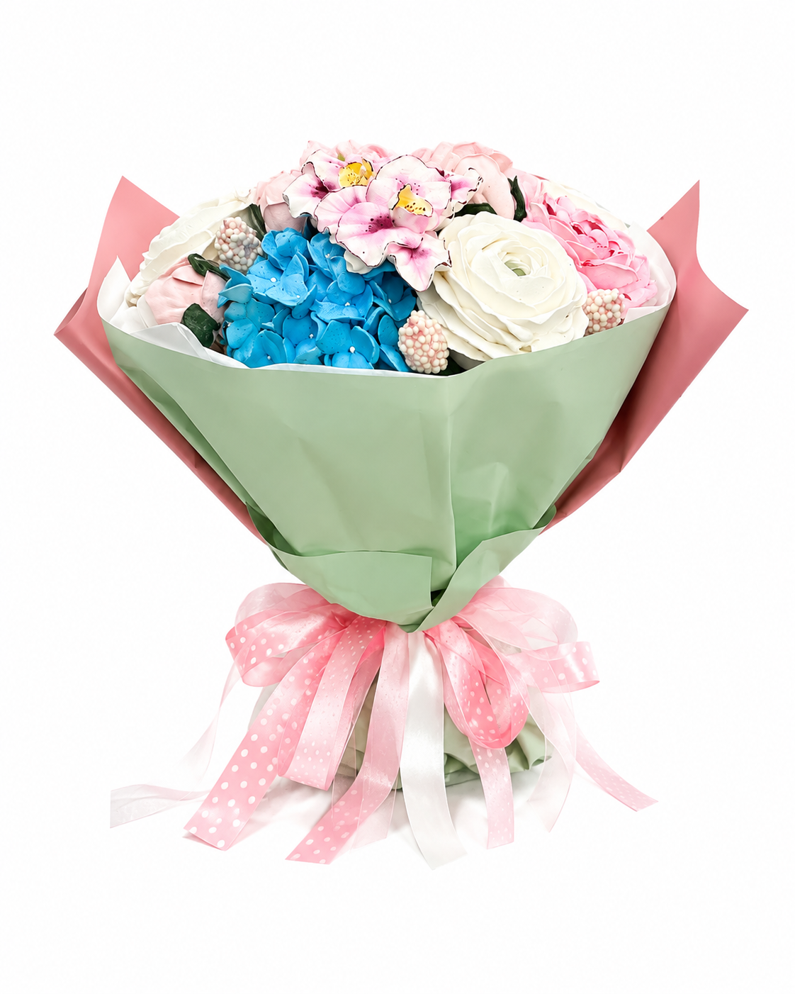 Buchet Blue Harmony din bezea 💙🌸