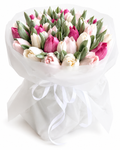 Buchet elegant cu lalele comestibile din bezea