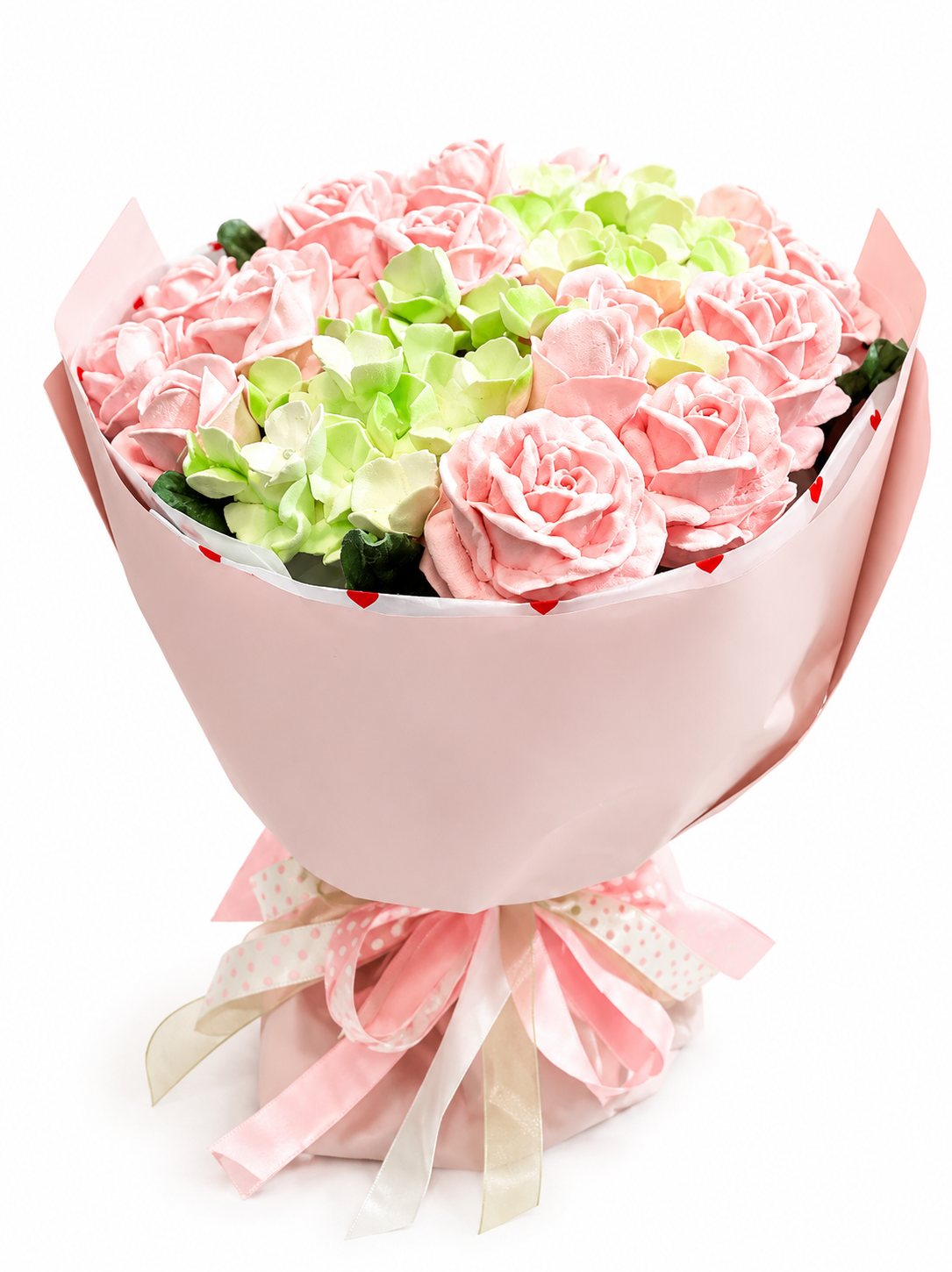 Buchet pastel din bezea – eleganță dulce în nuanțe delicate