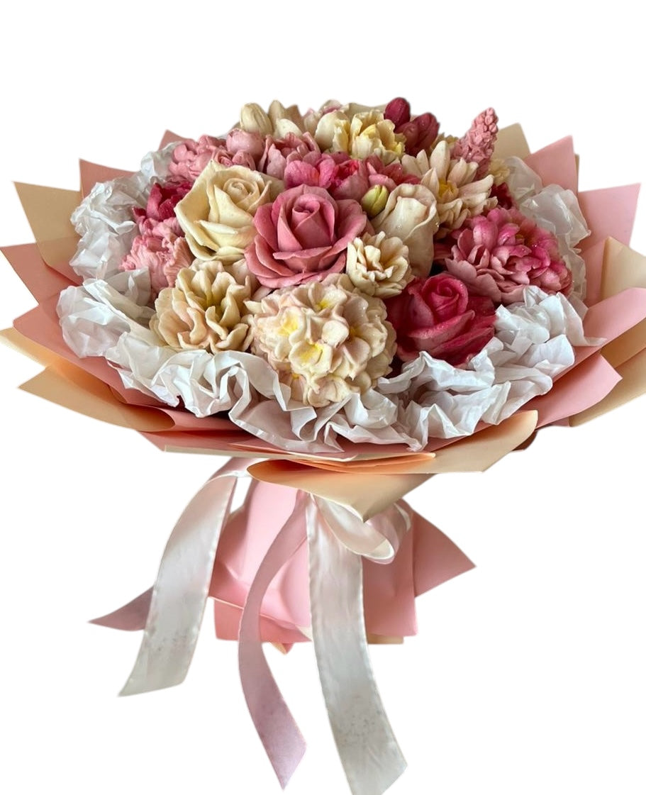 Buchet  din trandafiri și flori mixte comestibile – gust mixt